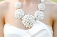 19 statement pearl spheres wedding necklace for a bold modern look