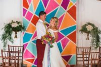 20 colorful paper geometric wedding backdrop to stand out