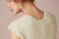 21 pearl covered bolero for an elegant statement and matching earrings