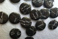 22 black badges with white constellation decor as favors