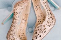 24 rose laser cut wedding shoes with rhinestones
