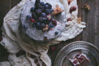 26 chocolate blueberry and blackberry wedding cake