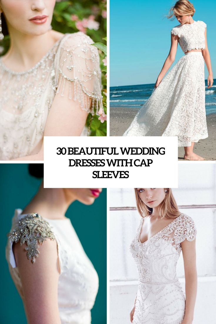 beautiful wedding dresses with cap sleeves cover