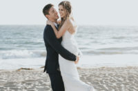 01 This relaxed beach wedding took place on a Malibu beach and the color palette was all-white