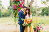 01 This wedding shoot was done in bold neon colors with refined boho touches and impeccable taste