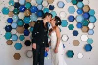 05 colorful 3D honeycomb wedding backdrop