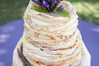 05 lavender French crepe wedding cake looks super yummy
