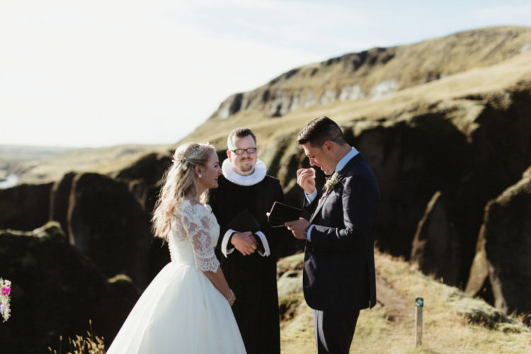 The ceremony took place in a canyon in Southern Iceland, the location was breathtaking