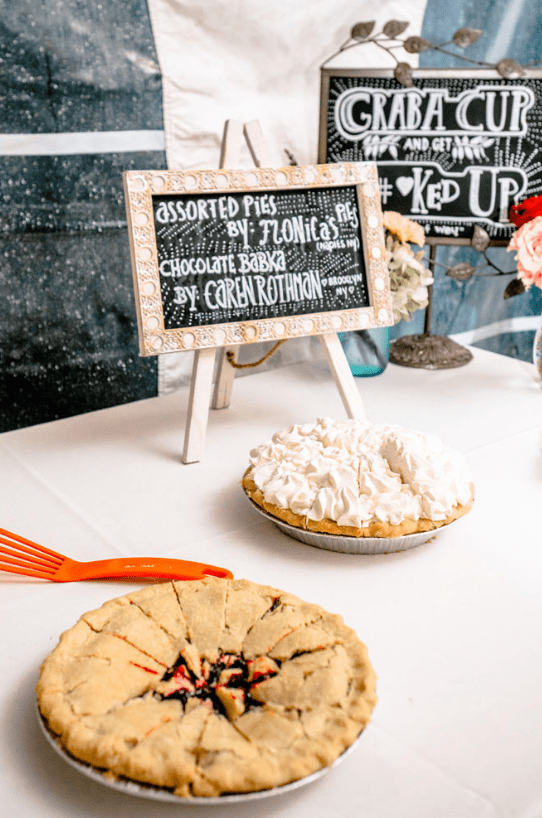 There were pies served, which is a cute and cozy idea to give your wedding a homey feel