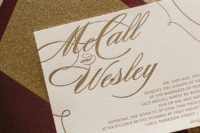 10 burgundy and gold wedding stationary suite