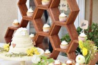 11 a hexagon cupcake stand for delicious desserts
