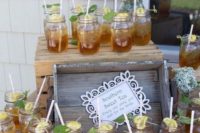 18 mason jars for serving a signature drink of your bridal shower