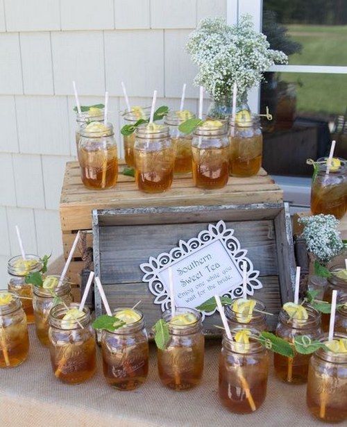 mason jars for serving a signature drink of your bridal shower