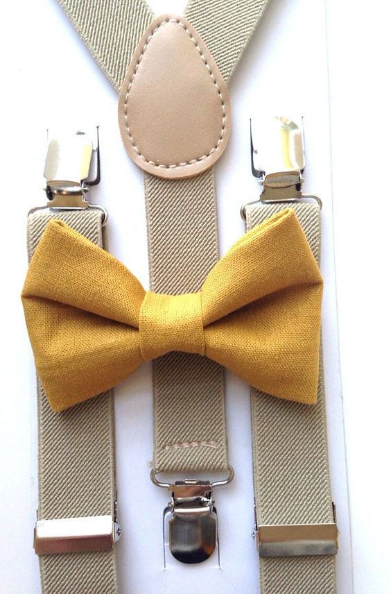 a mustard yellow bow tie is a great idea for any fall groom
