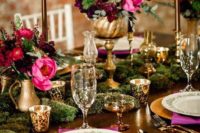 19 gilded candle holders, vases, chargers, flatware and pumpkins for sophisticated table decor
