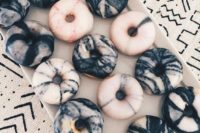 26 marble donuts are another tasty and chic idea for a modern wedding