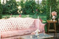 31 a pink velvet sofa for the lounge will make it glam and refined