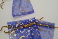 31 blue moon and stars organza favor bags