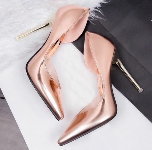 copper wedding heels to follow the hot wedding trend of metallic shoes