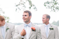 07 The groom and groomsmen were wearing neutral suits, white shirts and blue ties