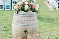 wine barrel wedding display
