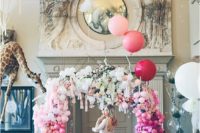 08 an ombre balloon, bloom and tassel wedding arch