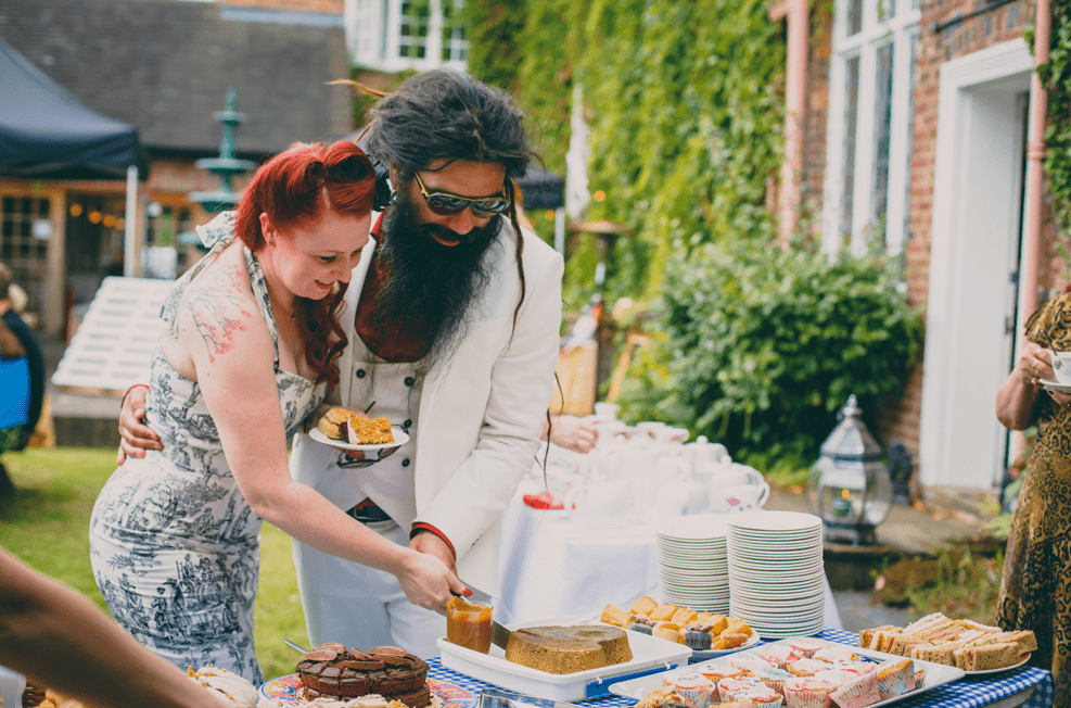A vintage-inspired tea party was another part of the wedding