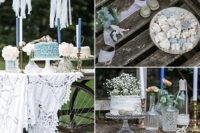 09 Flowers in bottles, ribbons and small touches gave a vintage feel to the wedding decor