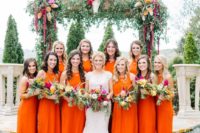 10 halter neckline maxi bridesmaids’ dresses for a colorful wedding with a desert feel