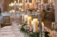 15 opt for refined wedding decor with candelabras, lush florals and candles