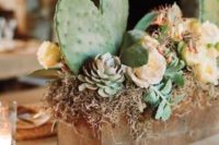 17 a metal box with succulents and cacti is great for a desert wedding