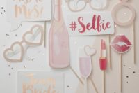 24 cute pink and copper props for a bachlorette