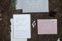 02 The wedding stationery was done in light grey and blush, with calligraphy
