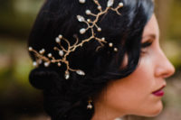 fall side updo for a bride