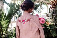 04 Look at this gorgeous denim pink jacket for the bride, such a coverup