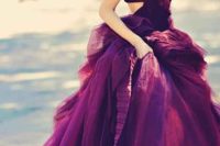 04 a strapless purple wedding ballgown for a daring bride