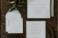 06 The wedding stationery was simple and pressed, with florals