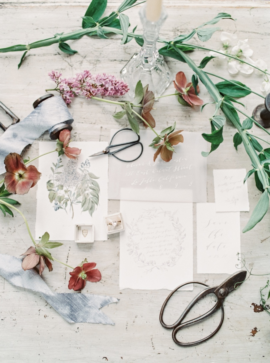 The wedding stationery was very neutral and soft, with botanicals and blooms