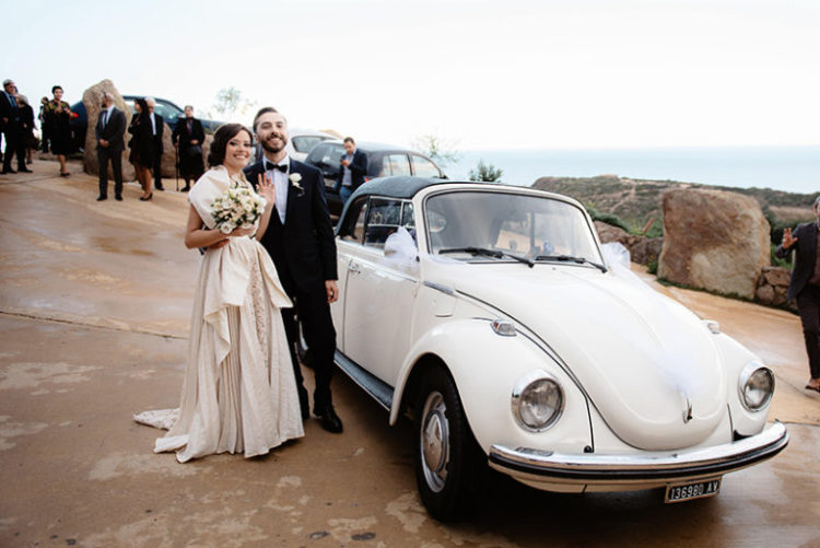 A retro car is ideal for a vintage chic wedding