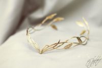 10 refined and light elvish wedding headpiece with leaves