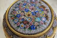 12 Italian micro mosaic jewelry box looks very sweet and eye-catchy