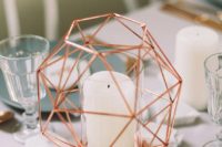 19 a geometric copper candle holder for a bold modern table setting