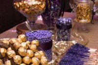 21 a gorgeous candy bar done in purple and gold, looks wow