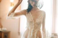 21 tulle and lace wedding robe and matching panties will surprise and excite her