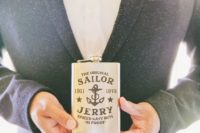 24 Sailor Jerry flask for a groom who loves rum