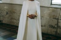 27 Solange Knowels’s moderst wedding dress with a cape attached to the shoulders