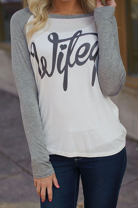 a cute and simple wifey longsleeve will be a nice present