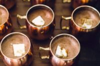 28 serve hot chocolate or other drinks in cool copper mugs