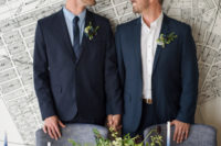 01 This couple inspired a creative designer team to make a beautiful modern industrial wedding editorial that represents the grooms at its best