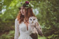 01 This forest wedding shoot was a boho rustic one with birds of prey, and it is absolutely wild and amazing
